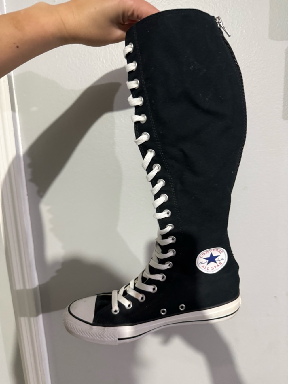 Converse Black Over-the-Knee Lace-Up Sneakers